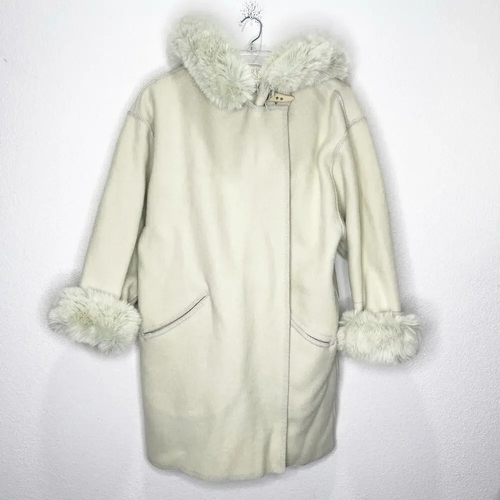 Lundstrom Laparka 100% Wool Coat Guardian Eagle Fur Vintage Parka